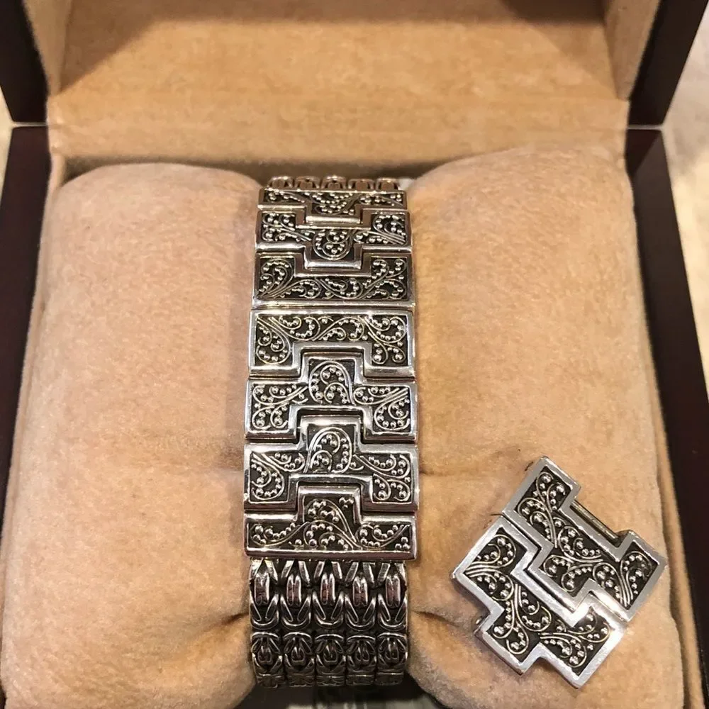 LOIS HILL Sterling Silver Bracelet Automatic Swiss Movement Watch NWOT - Picture 11 of 12